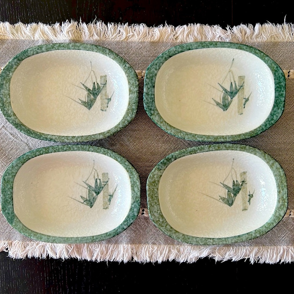 4pcs Japanese Oval Serving Bowl